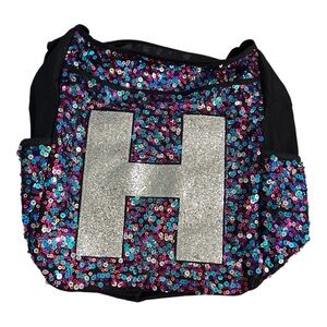 Justice Multicolor Sequin Bag with Silver “H” initial